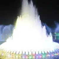 音乐喷泉头像夜色下绚丽的五彩音乐喷泉
