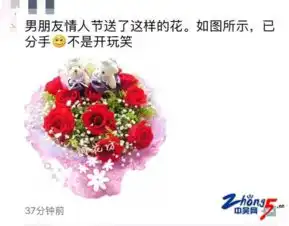 男朋友情人节送了这样的花,如图所示,已分手,真的不是在开玩笑
