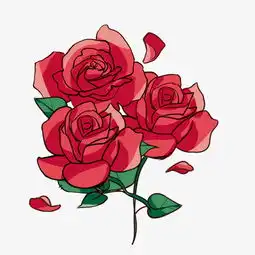 七夕情人节手绘玫瑰花插画图片素材其他格式下载动漫人物大全

