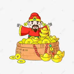 财神爷爷送元宝卡通手绘素材图片免费下载千库网
