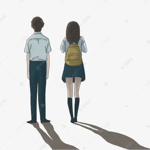 情人节浪漫的学生情侣背影素材图片免费下载千库网
