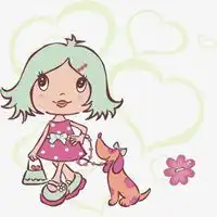 小女孩牵着狗的头像微信头像图片大全
