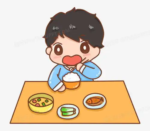 卡通男孩寒假生活吃饭免抠元素png图片素材下载男孩png熊猫办公
