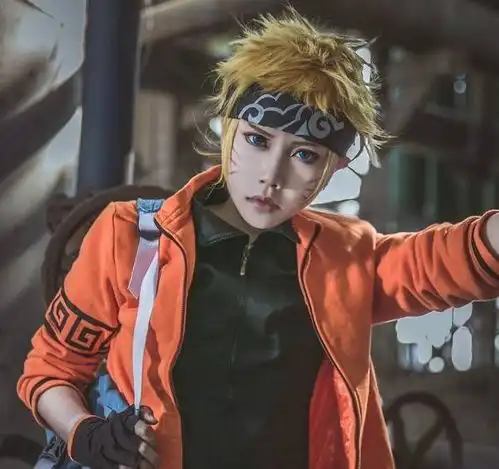 火影鸣人cosplay图集,鸣人女扮男装,与小樱组成cp
