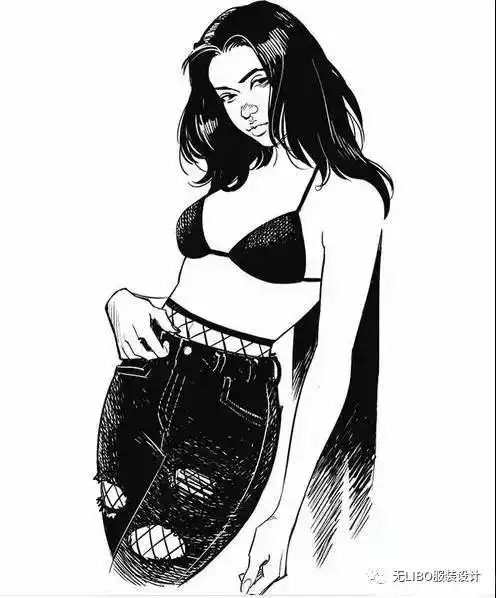 黑白女装效果图80例线稿黑白的多彩世界
