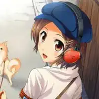 带耳麦的卡通女生头像
