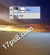photoshop合成唯美漂亮的海景日出图片
