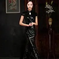 黑色旗袍女头像微信头像图片大全
