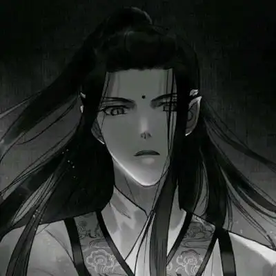 林弦丧系古风黑白动漫男头
