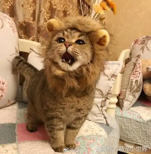 猫咪戴辛巴帽昭告天下它是狮子王,但那张馒头脸让大家笑翻
