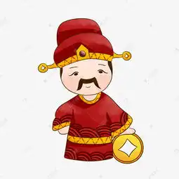 手绘卡通中国风财神爷送元宝过新年素材图片免费下载千库网
