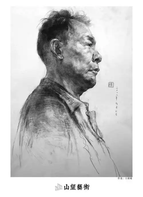 山望课堂系列作品第一篇素描头像
