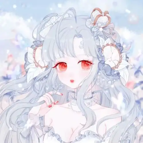 戴着王冠的绝美动漫女生头像

