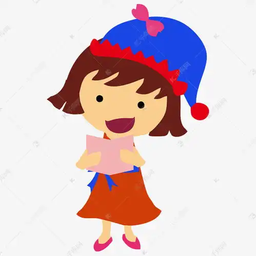 卡通矢量正在看书大声读书头戴帽子的女孩素材图片免费下载千库网
