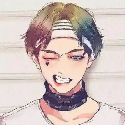龇牙咧嘴调皮男人
