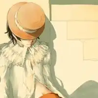 小丸子和花轮微信情侣头像,蓝色穿和服的
