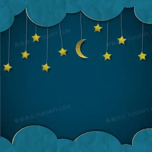 卡通剪纸星星月亮夜空背景背景图片素材免费下载jpg格式800800像素熊猫办公
