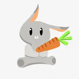 灰色拿胡萝卜的兔子插画图片素材其他格式下载动漫人物大全
