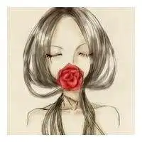 女生那一枝花头像拿一枝花的可爱女生头像图片
