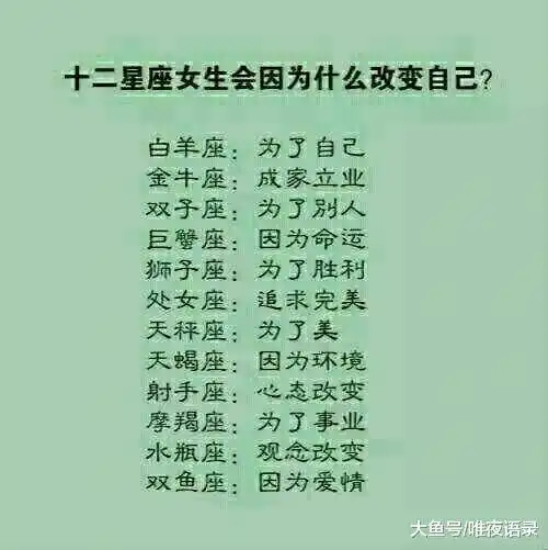 和十二星座恋爱的感觉,白羊座感觉就像照顾一个孩子,星座女生会因为什么改
