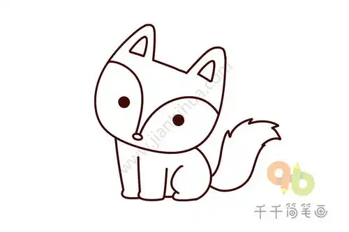 动物园里呆萌的小狐狸简笔画
