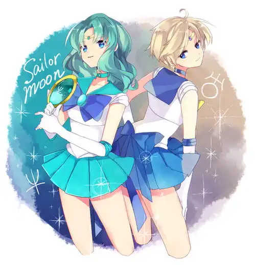 美少女战士,动漫,二次元,天王星,海王星
