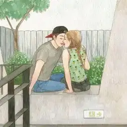 生活情侣唯美插画图片
