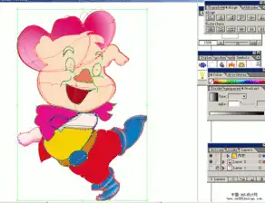 illustrator渐变网格工具绘制卡通小猪
