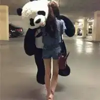 人抱小熊图片头像微信头像图片大全
