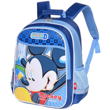 迪士尼disney米奇小学生书包儿童书包背包男女可选12年级卡通减负幼儿双肩背包m606031藏青
