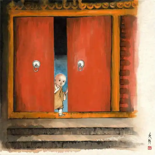 权迎升禅画小和尚水墨艺术展上海玉佛禅寺展即将开幕
