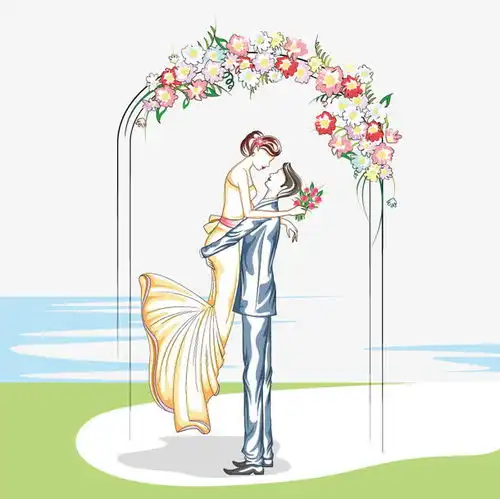 卡通情侣婚纱页面网页平面电商创意素材png素材png小元素
