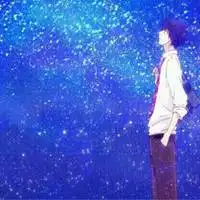 关于星星和夜晚的两个人的情侣头像
