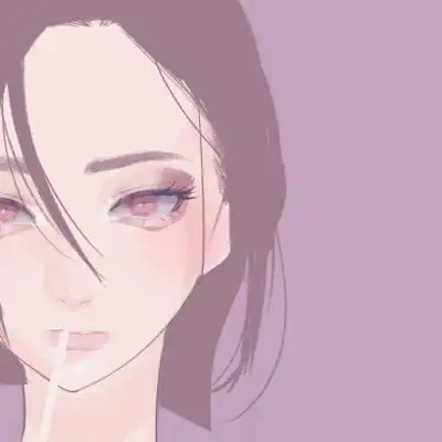 唐崎夜雨手绘插画自截女生头像
