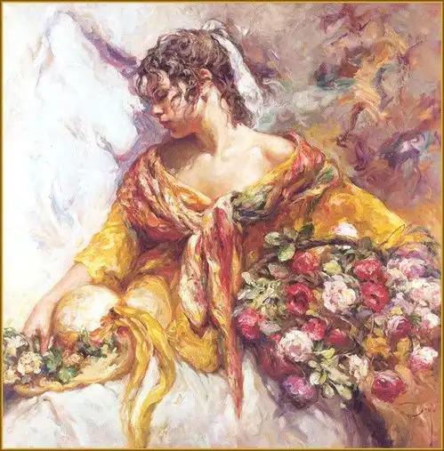 千人一面的现代型美女西班牙画家joseroyo写实人物油画

