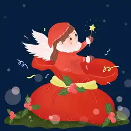 卡通圣诞节小天使女孩插画图片素材其他格式下载动漫人物大全
