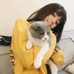 漂亮女生怀抱可爱小动物头像大全好想你但又不敢去打扰你
