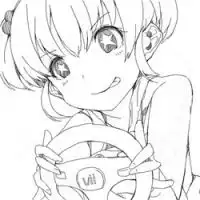 女孩头像素描图片黑白色可爱动画素描女孩
