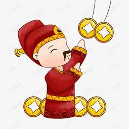 手绘卡通中国风财神爷喜挂铜钱过新年素材图片免费下载高清psd千库网图片编号11528723
