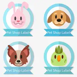 可爱宠物店动物头像标签素材图片免费下载高清psd千库网图片编号9460915
