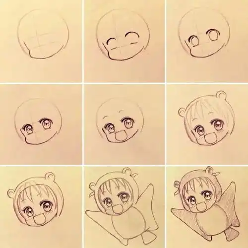 初学者q版动漫人物绘画练习
