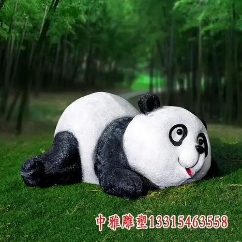 玻璃钢功夫熊猫卡通雕塑云南树脂熊猫雕塑生产厂家
