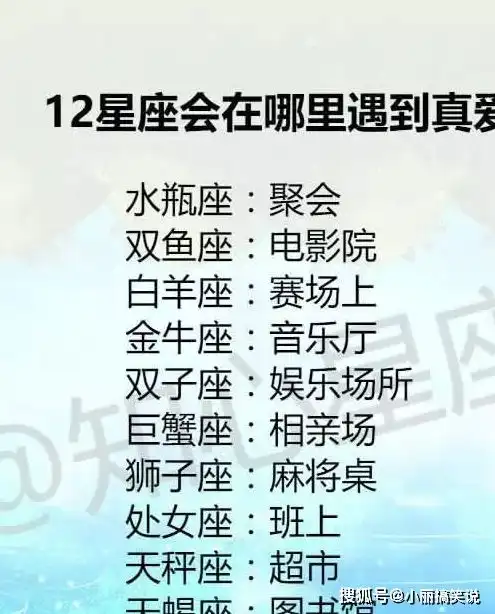 12星座在哪遇到真爱水瓶座在聚会,天秤在超市,ta在朋友圈

