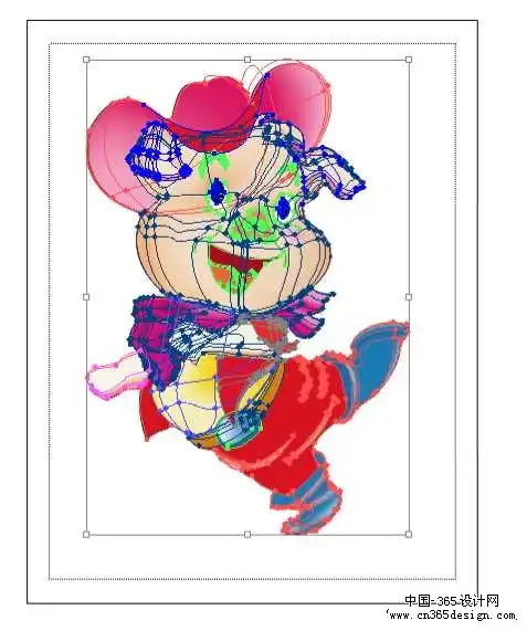 illustrator渐变网格工具绘制卡通小猪
