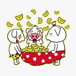 卡通小猪三只发大财png透明底图片素材其他格式下载动漫人物大全
