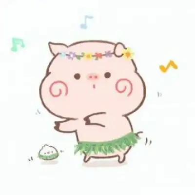 超萌小猪情侣头像卡通一对猪猪情侣头像一左一右

