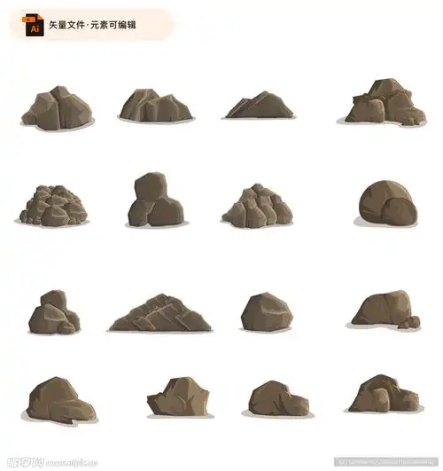 卡通石头矢量素材设计图卡通设计
