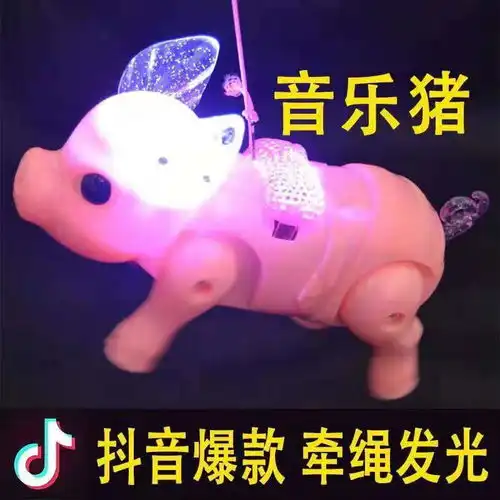 儿童玩具狗灯光音乐仿真牵绳小狗小猪拉线鳄鱼玩具儿童电动玩具狗
