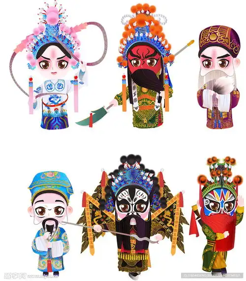 京剧小人国潮卡通设计图卡通设计
