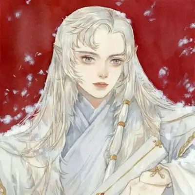 唐崎夜雨手绘插画古风男头
